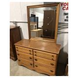 (AF) Carolina wooden 6 drawer dresser and mirror