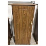(AF) wooden storage cabinet measuring 16" by 20"