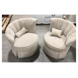 (II) round bucket style arm chairs bidding one