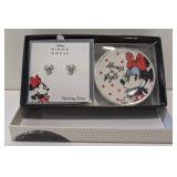 (W) Disney Sterling Silver Minnie Mouse Cubic