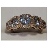 (W) Beautiful Tiara Rose Gold Over Sterling