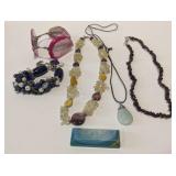 (W) Lot of Beautiful Genuine Stones Jewelry, Blue