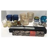 (H) Lot of assorted candle holders, incense