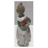 (H) Lladro 6.5" girl with apples figure