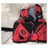 (H) Dacor red scuba diving vest with Velcro quick