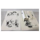 (H) Large lot of graphite prints