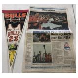 (H) 1991NBA championship Chicago newspaper and