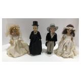 (Q) Vintage Bride and Groom Dolls