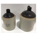 (Q) Western stoneware jugs one missing handle