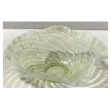 (EE) Art Glass Double Crimped Swirl Dish 10 In.