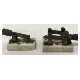 (EE) Pair Of Antique American Porcelain & Copper