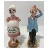 (EE) Vintage Old Couple Ceramic Salt & Pepper