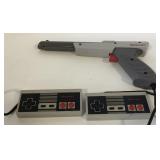 (D) 2 Nintendo NES controllers and Nintendo