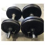 (D) Set of 2 barbells with adjustable weights and