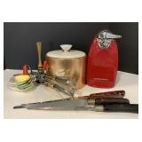 (AF) kitchen utensils, candle holder and