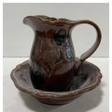 (AF) Royal Haeger Floral Ceramic Brown Pottery