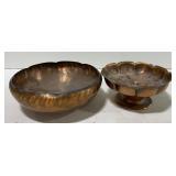 (AF) Copper bowls 7.5" diameter, 6" diameter