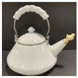 (AK) Vintage Porcelain Enamel Kettle
