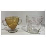 (AK) Pyrex Measuring Cup and Orange Class Cup
