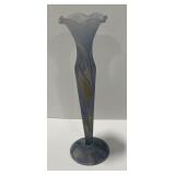 (AK) Hand Painted Glass Vase By Reuven