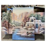 (AK) Large Nature Canvas Painting. 40" x 31"