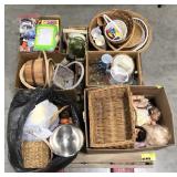 (AY) Pallet Lot w/ Wicker Baskets, Dolls, and