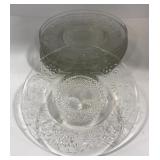 (AT) Set of 8 glass dishes with floral patter