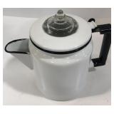 (AT) Vintg. Porcelain Enamel Coffee Pot