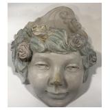 (AT) Concrete wall hanging face planter