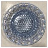 (AK) Blue Glass opalescent Plate