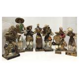 (AK) Flat of Paper Mache Figurines on Wood Base