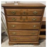 (AF) 5 drawer wooden dresser approx 36" x 18" x