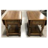 (AF) Wooden drop leaf end table measuring 26? by
