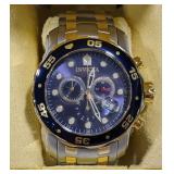 (AP) Invicta Pro Diver Chronograph Blue Dial