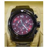(AP) Invicta Red Dial Tungsten Band Watch #0317