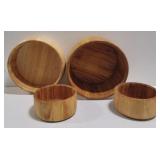 (H) 4 Bamboo Bowls