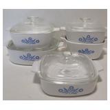 (AF)  Corning Ware 2 Qt. , (2) 1 1/2 Qt. , 1 3/4