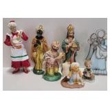 (Q) Stained glass angel, Mrs. Claus, 3 Kings Men,