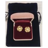 (Q) SWAROSKI EARRINGS TEPE GOLD W/ PEARL