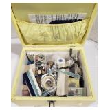 (H) SEWING BOX FULL OF SEWING SUPPLIES BUTTONS