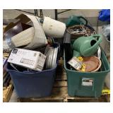 (H) Pallet Lot Including Watering Cans, Tire