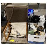 (H) Pallet Lot Including Suit Case, Glass Cups,