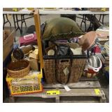 (H) Pallet Lot Including Large Wicker Basket,