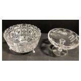 (AK) Crystal Bowl and Candy Dish