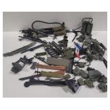 (AY)  Gi Joe Guns, Canisters, Knives,
