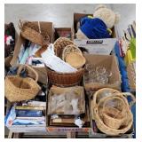 (AK)  Pallet of baskets, books, pictures stands,