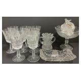 (AF) Crystal Cups, Candy Trays, Small Vases