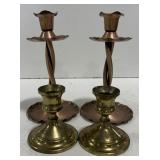 (AF) Brass & Copper Style Candle Holders