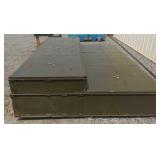 (Z) Large Vintage art deco handles army green