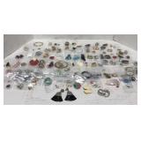 (AK) Flat Various Earrings Stud Clip-On Hoops